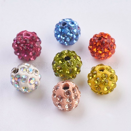 Perles de boule pavé disco  RB-X0013-07-1
