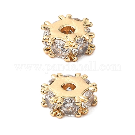 Латунные микро проложить кубического циркония бусы KK-A259-03G-1