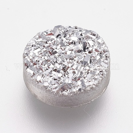 Cabochons en résine d'imitation quartz druzy RESI-E013-03F-10mm-1