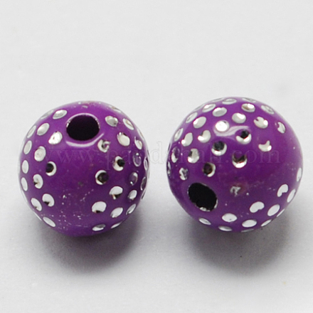 Plating Acrylic Beads PACR-S189-8mm-03-1