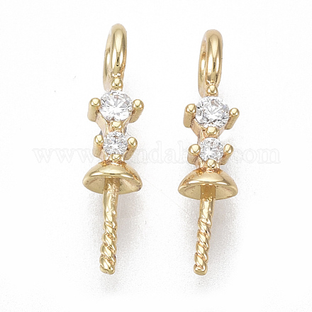 Brass Micro Pave Cubic Zirconia Peg Bails Charms KK-S356-046G-NF-1