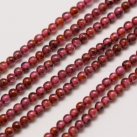 Natural Gemstone Garnet Round Beads Strands G-A130-3mm-31-1