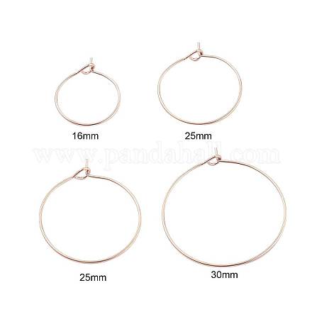 30Pcs 5 Size 316L Surgical Stainless Steel Hoop Earring Findings X1-STAS-ZZ0001-03G-1