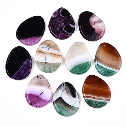 Natural Agate Crystal Pendants G-S295-18-1