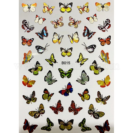 Calcomanías adhesivas de lámina de esmalte de uñas de mariposa láser MRMJ-T078-237O-1