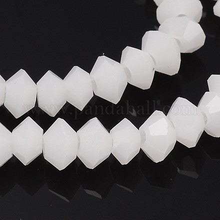 Sfaccettato bicone imitazione fili di perle di vetro giada GLAA-J082-B01-1