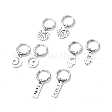 Некорневая нержавеющая сталь 304 серьги-кольца для женщин EJEW-JE05037-1