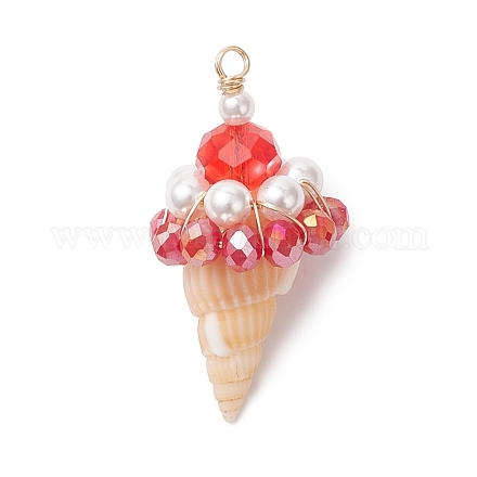 Подвески из ракушек и стекла PALLOY-TA00359-02-1