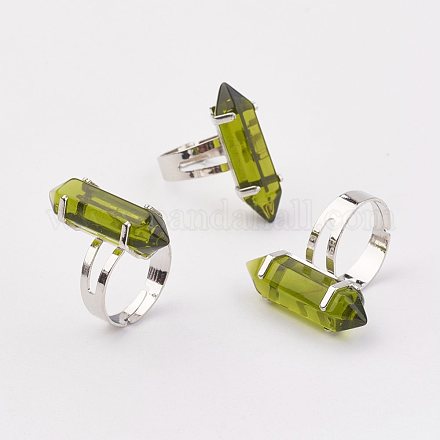Bala anillos de cristal RJEW-P120-B06-1