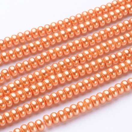 Eco-Friendly Spray Painted Glass Rondelle Bead Strands DGLA-L003-3x5mm-19-1