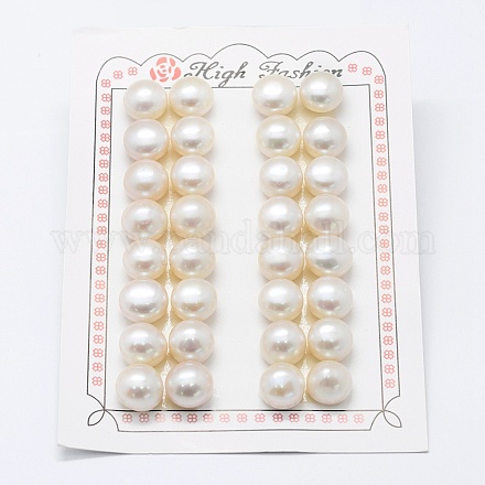 Perlas naturales abalorios de agua dulce cultivadas PEAR-P056-041-1