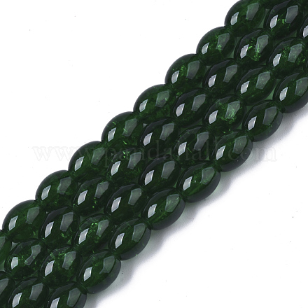 Transparent Crackle Glass Beads Strands DGLA-S085-6x8-19-1