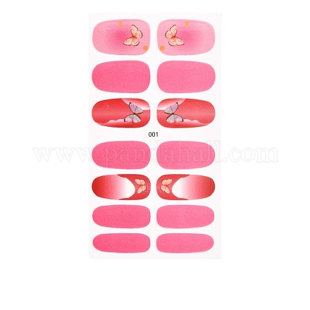 Autocollants à ongles fleur de fraise à couverture complète MRMJ-T100-001-1