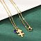 304 Stainless Steel Glass Drill Birth Stone Constellation Pendant Necklaces, Real 18K Gold Plated, Vacuum Plating, Sagittarius, 17.72 inch(45cm), pendant: 17x10x1mm