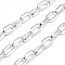 Electroplate Iron Cable Chains, Double Link Chains, Soldered, with Spool, Oval, Lead Free & Nickel Free, Silver Color Plated, 13x7x2mm, about 82.02 Feet(25m)/roll