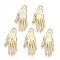 Rack Plating Alloy Pendants, Cadmium Free & Lead Free, Palm with Number, Light Gold, 31x15x3mm, Hole: 2.5x3mm
