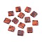 2-Hole Baking Paint Glass Seed Beads, Square, Coral, 5x5x2mm, Hole: 0.7~1mm, about 455pcs/50g