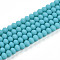 Frosted Oapque Glass Beads Strands, Rondelle, Faceted, Sky Blue, 3.5~3.8mm, Hole: 0.7mm, about 113~115pcs/strand, 12.60~12.99''(32~33cm)