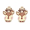 Christmas Alloy Enamel Pendants, Light Gold, Deer, 21x15x1.5mm, Hole: 1.8mm