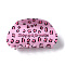 Leopard Print Pattern PVC Claw Hair Clips, with Iron Findings, Hair Accessories for Women Girls Thick Hair, Pearl Pink, 47x86x43mm