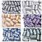 Electroplate Glass Beads, Column with Triangle Pattern, Mixed Color, 20x10mm, Hole: 1.2mm, about 50pcs/bag