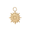 Sun Charms 304 Stainless Steel Pendants, Ion Plating(IP), Real 14K Gold Plated, 16x13mm