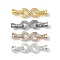 Rack Plating Brass Micro Pave Cubic Zirconia Fold Over Clasps, Long-Lasting Plated, Lead Free & Cadmium Free, Mixed Color, 39mm, Clasp: 12.5x7x6.5mm, link: 20.5x10x3.5mm.