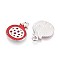Fruit Alloy Enamel Charms, Pomegranate, Platinum, Hot Pink, 17x14x1.5mm, Hole: 1.6mm