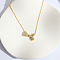 Heart Initial Brass Micro Pave Clear Cubic Zirconia Pendant Necklaces, Golden, Letter Y, 16.14 inch(41cm)