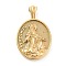 Ion Plating(IP) 304 Stainless Steel Pendants, Oval with ST ROCHUS Charm, Golden, 44.5x27x5mm, Hole: 5x5.5mm