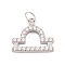 316 Stainless Steel Micro Pave Cubic Zirconia Pendants, with Jump Rings, Stainless Steel Color, 12 Constellation Charm, Stainless Steel Color, Libra, 10.5x12.5x2mm, Hole: 2.5mm