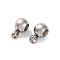 202 Stainless Steel Beads, with Rubber Inside, Slider Beads, Rondelle, Stainless Steel Color, 6x4x3mm, Hole: 1.6mm, Rubber Hole: 0.8mm