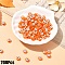 200Pcs Transparent Acrylic Beads, Flat Round with Evil Eye Pattern, Coral, 7x4mm, Hole: 1.5mm