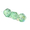 30Pcs Gradient Color & UV Plating Rainbow Iridescent Opaque Resin Beads, Faceted, Pentagon, Spring Green, 16mm, Hole: 2mm