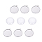 DIY Pendant Making, 304 Stainless Steel Pendant Cabochon Settings and Transparent Glass Cabochons, Flat Round, Stainless Steel Color, Tray: 30mm, 36~36.5x31~32x2mm, Hole: 3mm, 29.5~30x7mm