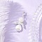 Heart Angel Acrylic & ABS Plastic Imitation Pearl Pendant Decorations, with Zinc Alloy Lobster Claw Clasps, White, 43mm