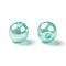 Imitation Pearl Acrylic Beads, Dyed, Round, Aquamarine, 10x9.5mm, Hole: 2.5mm, about 1070pcs/pound