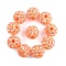 10Pcs Opaque Acrylic Beads, with Rhinestone, Round, Dark Orange, 20x18.5mm, Hole: 2.8mm