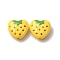 Opaque Acrylic Beads, Heart with Fruit, Strawberry, 17x18x8.5mm, Hole: 1.6mm