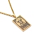 304 Stainless Steel Curb Chain Rectangle with Constellation Pendant Necklaces, Golden, Taurus, 23.62 inch(60cm)