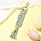 Hand-woven Cotton Pendant Decoration, with Alloy Swivel Lobster Claw Clasps, Dark Sea Green, 205mm
