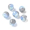 Two Tone Transparent Acrylic Beads, Hand Drawn Beads, Round, with Glitter Powder & Enamel, Silver, 15x14mm, Hole: 3mm