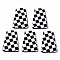 3D Printed Acrylic Pendants, Black and White, Trapezoid with Grid Pattern, Black, 33.5x23.5x2.5mm, Hole: 1.6mm