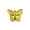 304 Stainless Steel Enamel Pendants, Ion Plating(IP), Real 18K Gold Plated, Butterfly, Yellow Green, 8.5x11x3mm, Hole: 0.8mm