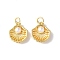 Brass Pendants, Ocean Themes, with ABS Imitation Pearls, Long-Lasting Plated, Cadmium Free & Lead Free, Rack Plating, Real 18K Gold Plated, with Jump Ring, Shell Shape, 13.5x11.5x4.5mm, Hole: 3.5mm