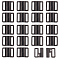 30Pcs Plastic Bikini Clips, Bra Clasp Replacement Part, Lingerie Snap Closure, Black, 25x20mm, Inner Diameter: 15mm