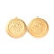 304 Stainless Steel Locket Pendants, Flat Round with Hamse Hand/Hand of Miriam, Golden, 48x44x9.5mm, Hole: 2mm.