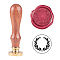 DIY Scrapbook, Brass Wax Seal Stamp and Wood Handle Sets, Olive Branch, Golden, 9cm, Stamps: 2.55x1.45cm