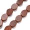 Synthetic Goldstone Beads Strands, Oval, 14x10x5mm, Hole: 0.5mm, about 28pcs/strand, 15.55''(39.5cm)