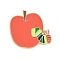 Enamel Pins, Alloy Lapel Pin Backs for Backpack Clothes, Apple, 28.5x30.5mm